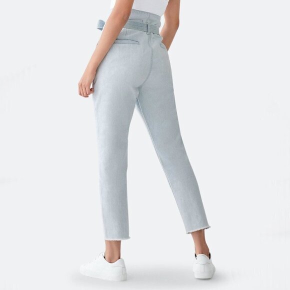 DL1961 paperbag waist light wash high rise jeans - Picture 4 of 15